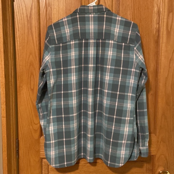 Eddie Bauer cotton shirt. Size L. Green plaid. - Picture 2 of 6